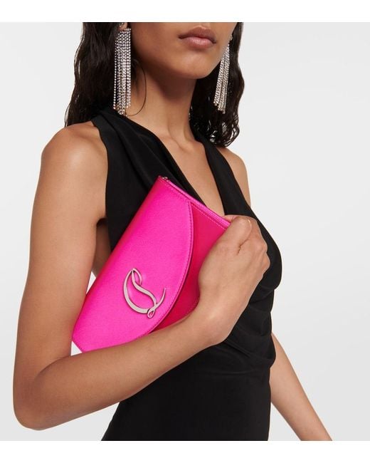 Christian Louboutin Pink Loubi54 Satin Shoulder Bag