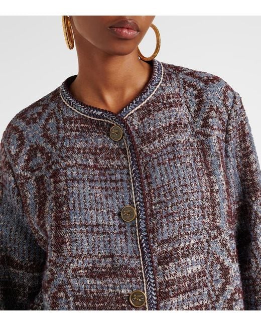 Abrigo De Algodon Y Lana En Jacquard Etro de color Gray