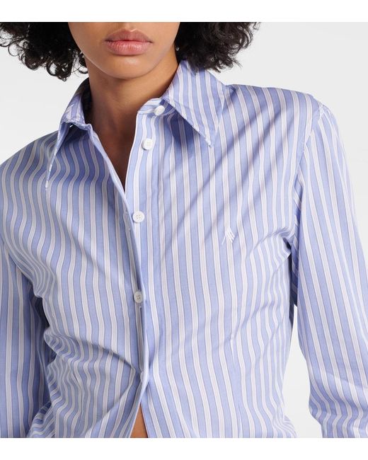 The Attico Blue Zebra-Print Satin Shirt