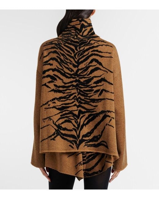 Alaïa Brown Jacquard Turtleneck Sweater
