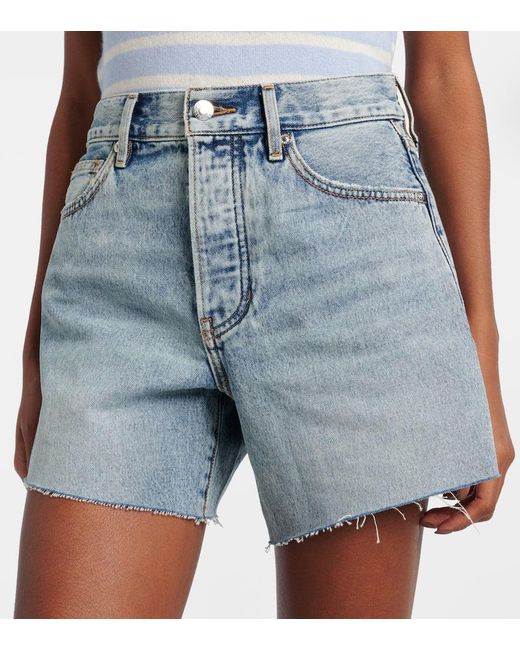 Veronica Beard Blue High-Rise Jeansshorts