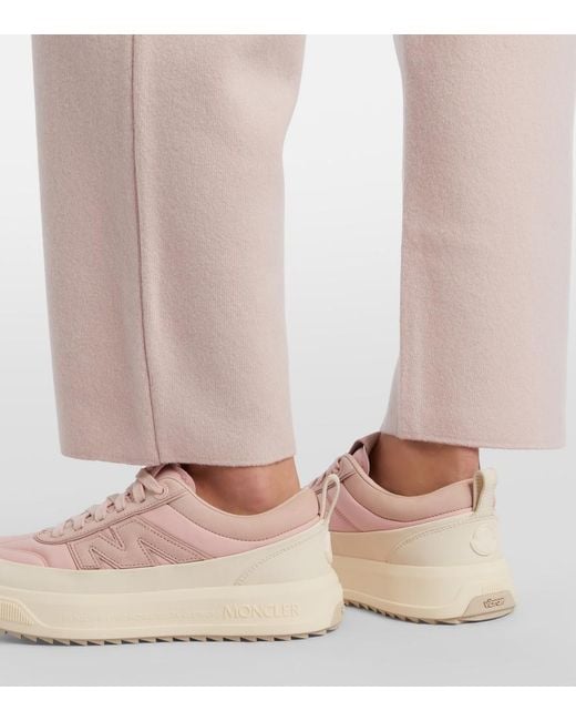 Moncler Pink Wool And Cashmere Sweatpants