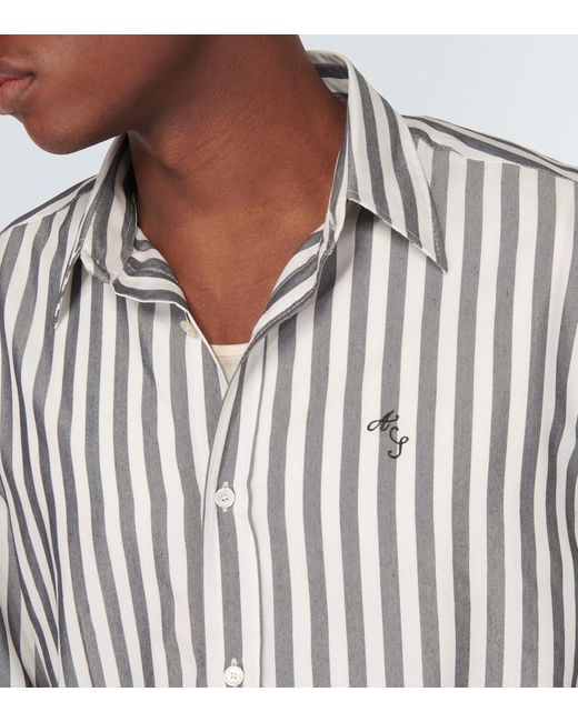Acne White Oversized Striped Shirt for men