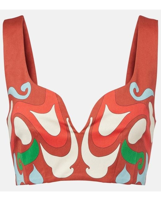 Crop Top Baia En Mezcla De Algodon LaDoubleJ de color Red