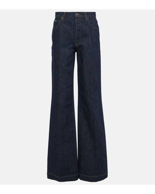 Dolce & Gabbana Blue High-rise Flared Jeans