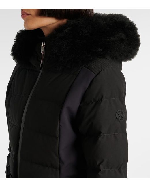 Yves Salomon Black Shearling-Trimmed Ski Jacket