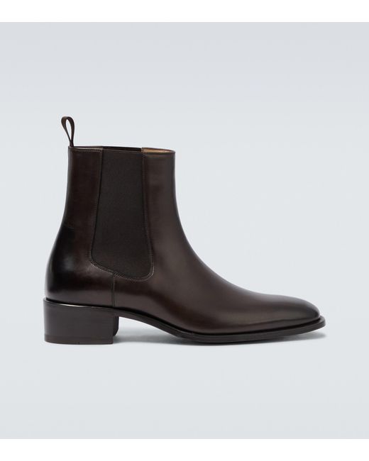 Tom Ford Black Alec Leather Chelsea Boots for men