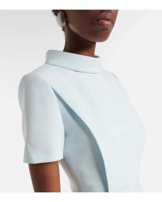 Roland Mouret White Crepe Midi Dress