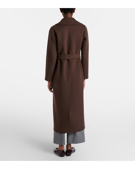 Max Mara Brown Poldo Virgin Wool Wrap Coat