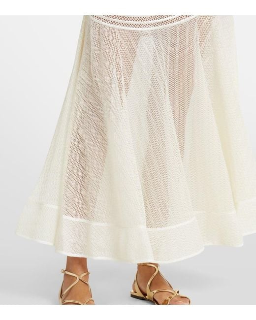 Jonathan Simkhai White Maxikleid Zakaria Mit Mesh