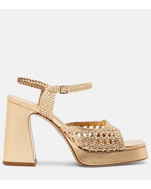 Souliers Martinez Cheyenne Metallic Leather Sandals