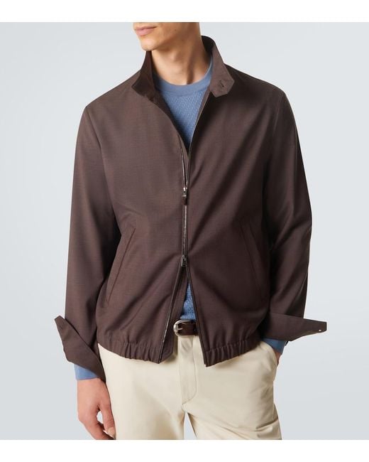 Canali Brown Impeccabile Wool Blouson Jacket for men