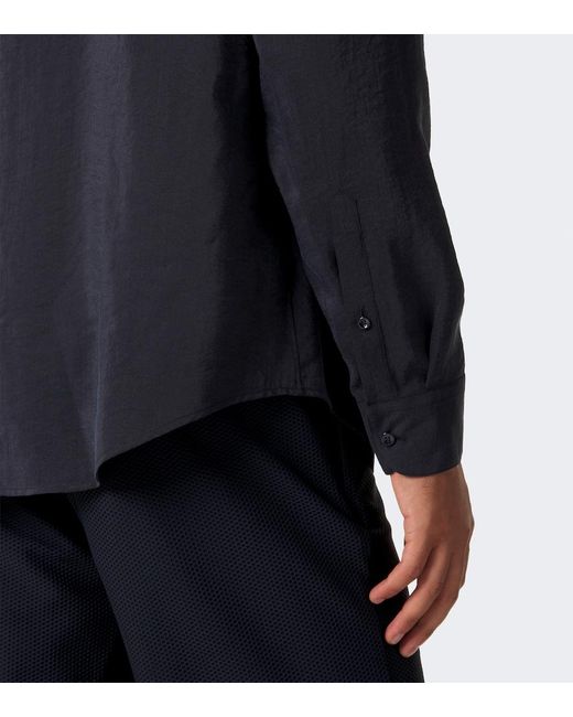 Giorgio Armani Blue Silk-Blend Shirt for men