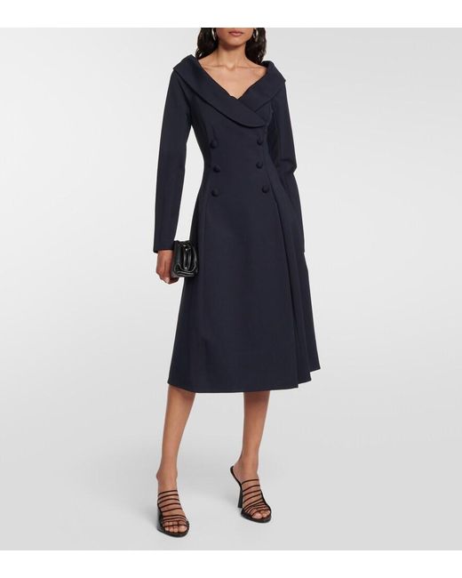 Dorothee Schumacher Blue Off-Shoulder Midi Dress