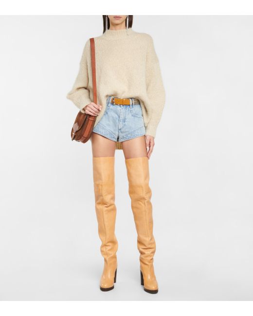 Lurna Leather Over-the-knee Boots Isabel Marant en coloris Marron | Lyst