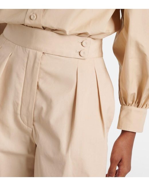 Loro Piana Natural Dorin Cotton Satin Bermuda Shorts