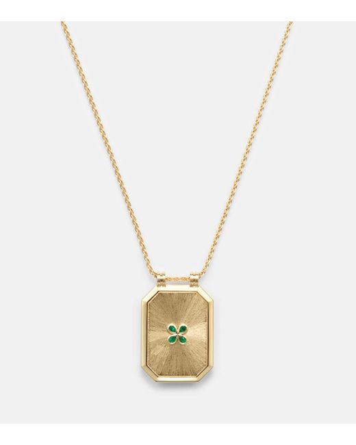 Marie Lichtenberg White Luck 18Kt Pendant Necklace With Emerald