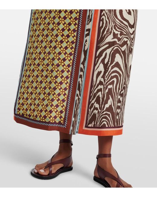 ALÉMAIS Multicolor Wilson Printed Linen And Silk Shirt Dress