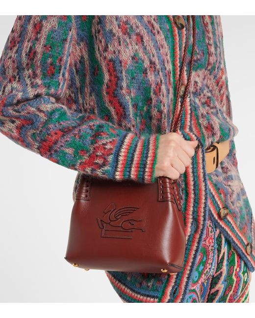 Etro Red Schultertasche Libra Mini Aus Leder