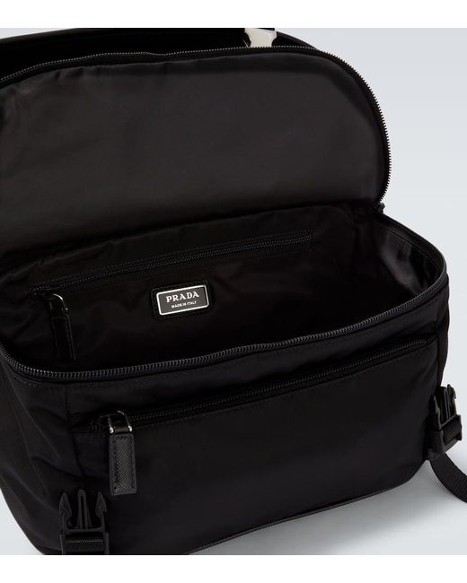 Prada Messenger Bag Aus Re-Nylon Mit Leder in Black für Herren