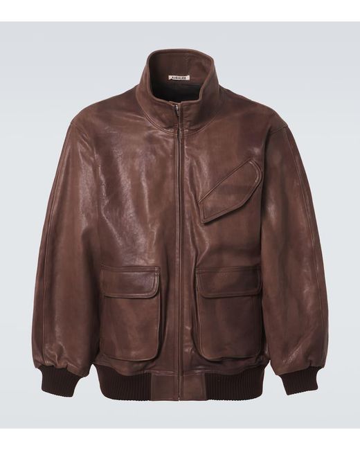 Auralee Blouson aus Leder in Brown für Herren