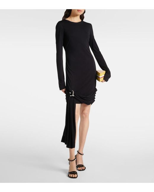 J.W. Anderson Black Draped Jersey Midi Dress