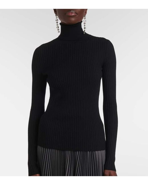 Dolce & Gabbana Black Wool-Blend Turtleneck Sweater