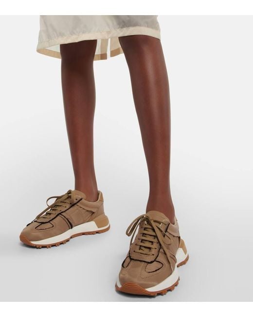 Maison Margiela Natural 50-50 Nylon And Suede Sneakers