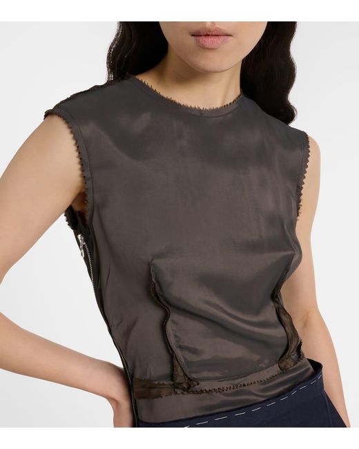 Maison Margiela Blue Twill Midi Dress