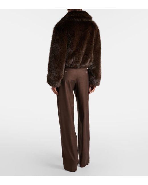 Frankie Shop Black Jacke Hope Aus Faux Fur