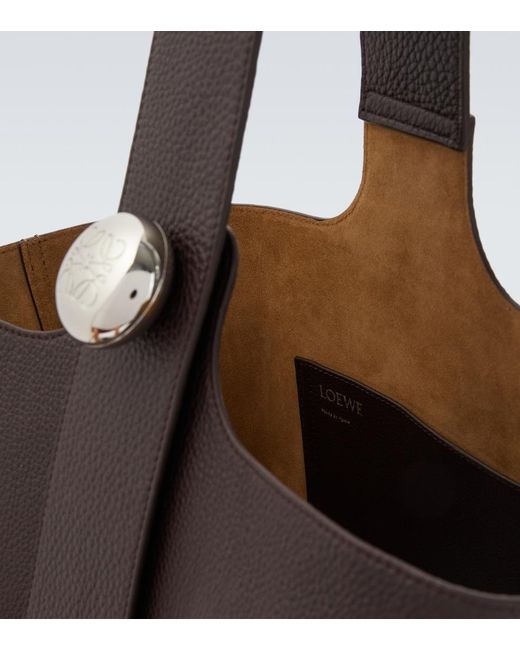 Loewe White Pebble Large Leather Bucket Bag for men