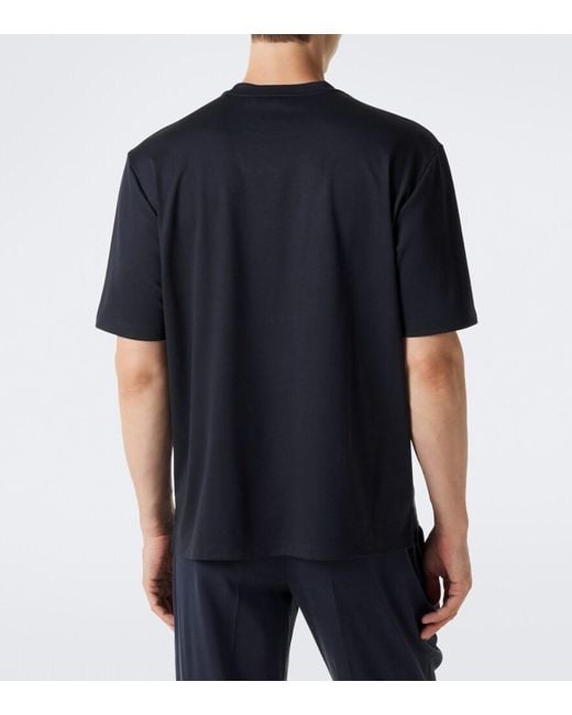 Agnona Black Cotton And Silk Jersey T-Shirt for men