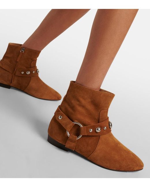 Isabel Marant Brown Siago Low Heels Ankle Boots