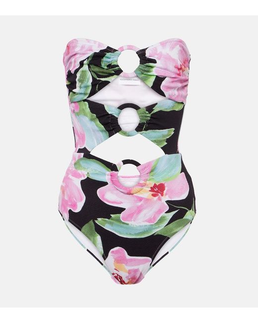 Alexandra Miro White Anya Cutout Floral Swimsuit