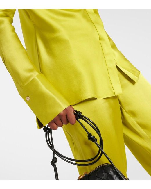 Joseph Yellow Brunel Silk Satin Blouse
