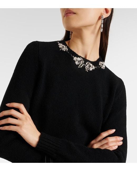Giambattista Valli Black Embellished Wool Sweater