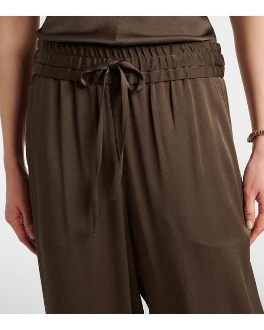 Isabel Marant Brown Kendry Satin Wide-Leg Pants