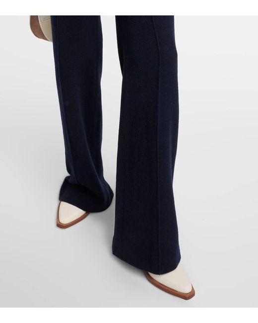 Pantalones anchos de cachemir y lana Chloé de color Blue