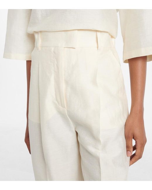 Max Mara White Efedra High-Rise Straight Pants