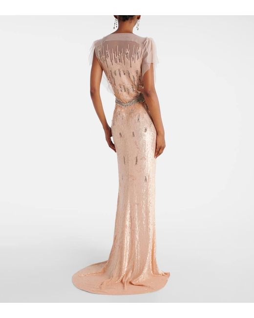 Jenny Packham Pink Bonnie Embellished Gown
