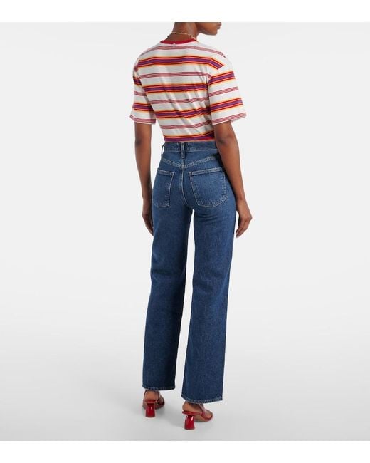 Agolde Blue Harper Mid-Rise Straight Jeans