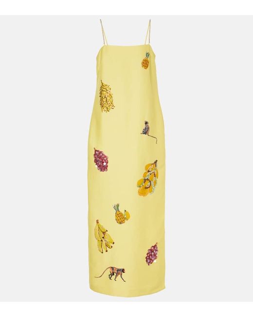 Vestido Diamond Dancer De Mezcla De Lino ALÉMAIS de color Metallic