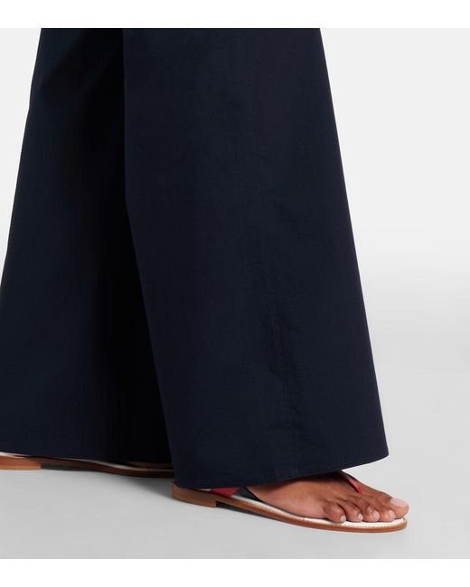 Dorothee Schumacher Blue Poplin Power Ii Cotton Poplin Wide-Leg Pants