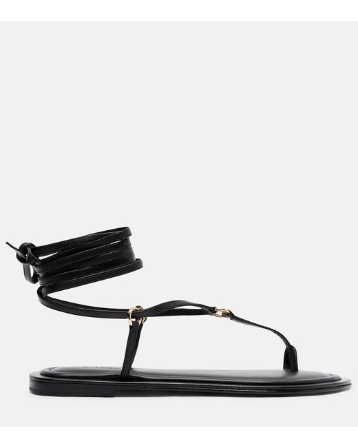 A.Emery Black Tesni Leather Sandals