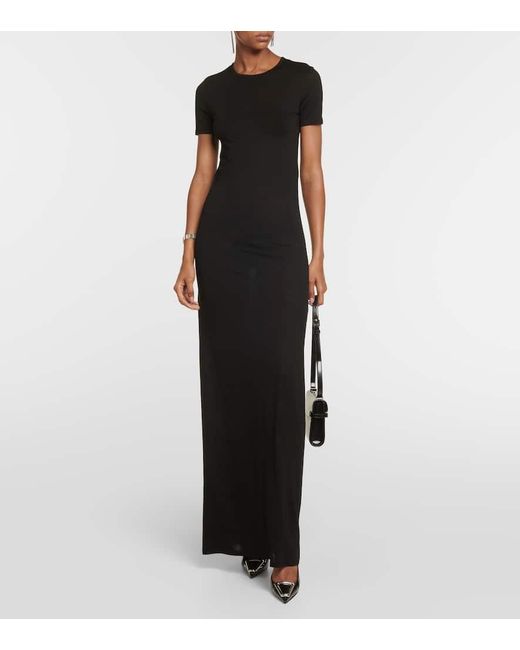 Saint Laurent Black Wool Jersey T-shirt Dress