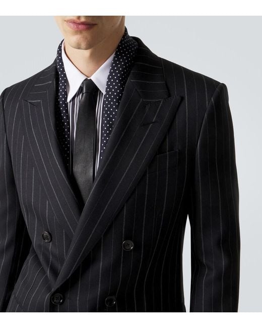 Tom Ford Black Striped Wool Blazer for men