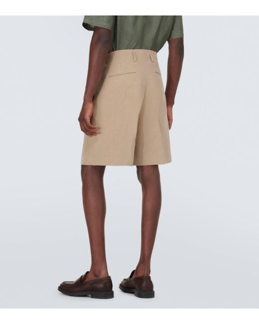 Loro Piana Natural Joetsu Cotton And Linen Bermuda Shorts for men