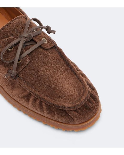 Hogan Brown Suede Boat Shoes