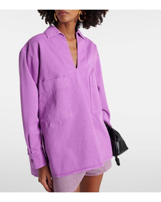 Max Mara Purple Bluse Loretta aus Baumwolle