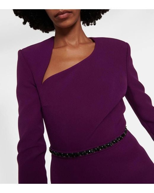 Safiyaa Purple Asymmetrische Robe Aus Crepe